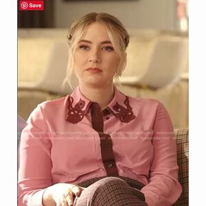 Designer Chloe Button Up Blouse Velvety Pink (Size 36)